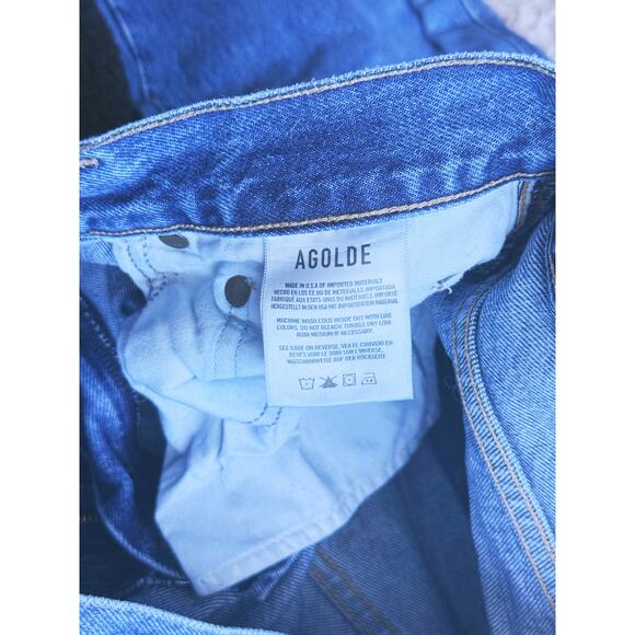 AGOLDE Pinch Waist High Rise Kick Jeans Size 31 Cropped 28" Classic Mom Luxury - Picture 6 of 8